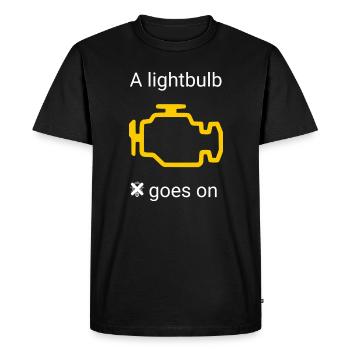 Voiture drôle de ligne, vérification du moteur, véhicule léger - T-shirt Premium bio Homme - noir - Devant - Nico (187cm)
