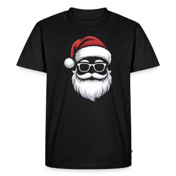 Le Père Noël avec des lunettes à moustache - T-shirt Premium bio Homme - noir - Devant - Nico (187cm)