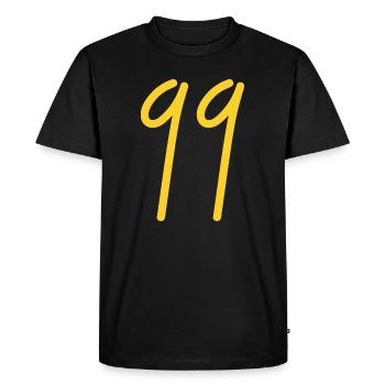 99 - Men's Premium Organic T-Shirt - black - Front - Nico (187cm)