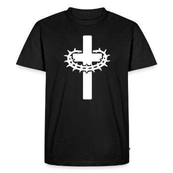 Cross Crown of Thorns Jesus - Men's Premium Organic T-Shirt - black - Front - Nico (187cm)