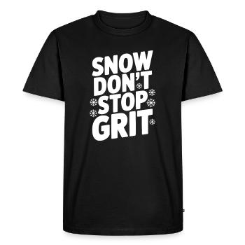 Snow Don’t Stop Grit - Men's Premium Organic T-Shirt - black - Front - Nico (187cm)