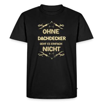 Roofer - Men's Premium Organic T-Shirt - black - Front - Nico (187cm)