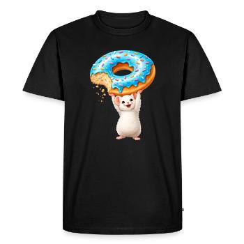 Souris au Donut – Dessin animé mignon - T-shirt Premium bio Homme - noir - Devant - Nico (187cm)