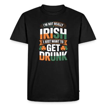 Pas vraiment Irlandais On se saoule - T-shirt Premium bio Homme - noir - Devant - Nico (187cm)
