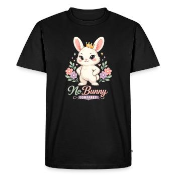 Cute Easter bunny with colorful egg and lettering - Men's Premium Organic T-Shirt - black - Front - Nico (187cm)