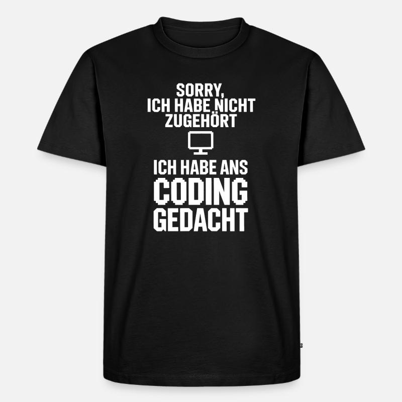 Entschuldigung Coding Kopf - Männer Premium Bio T-Shirt - Schwarz