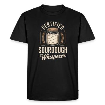 Chuchoteur certifié de levain - T-shirt Premium bio Homme - noir - Devant - Nico (187cm)