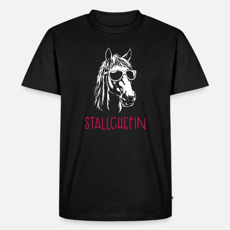 Stallchefin - Männer Premium Bio T-Shirt - Schwarz