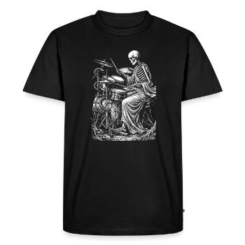 Batteur squelette Nightbeat - T-shirt Premium bio Homme - noir - Devant - Nico (187cm)