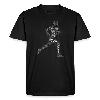 Gift idea for a running with running - Men's Premium Organic T-Shirt - black - Front - Nico (187cm)