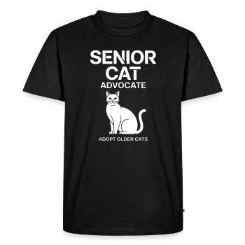 Senior Cat Advocate - Men's Premium Organic T-Shirt - black - Front - Nico (187cm)
