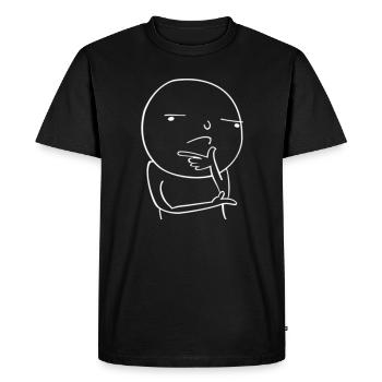 Meme Stickman Drôle de Pensée - T-shirt Premium bio Homme - noir - Devant - Nico (187cm)