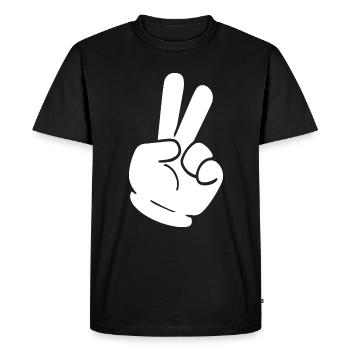 PEACE - T-shirt Premium bio Homme - noir - Devant - Nico (187cm)