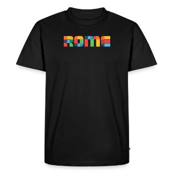 Rome Italy CMYK Pop Art Style - Men's Premium Organic T-Shirt - black - Front - Nico (187cm)