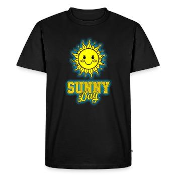 Journée ensoleillée - T-shirt Premium bio Homme - noir - Devant - Nico (187cm)
