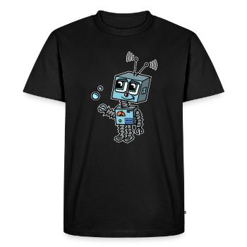 Robot humanoïde Jeune enfant du futur - T-shirt Premium bio Homme - noir - Devant - Nico (187cm)