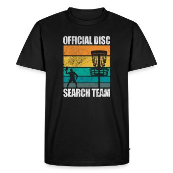 Équipe officielle de recherche de disque Disc Throwing Folf - T-shirt Premium bio Homme - noir - Devant - Nico (187cm)