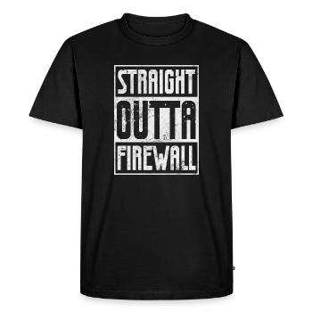 Straight outta firewall Network administrator - Men's Premium Organic T-Shirt - black - Front - Nico (187cm)