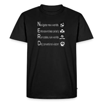 Nerdy - T-shirt Premium bio Homme - noir - Devant - Nico (187cm)