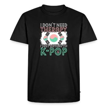 K-pop - T-shirt Premium bio Homme - noir - Devant - Nico (187cm)