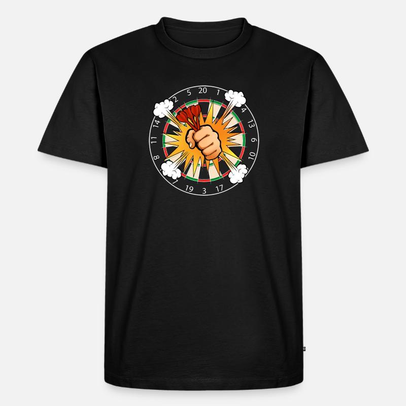 Dartboard Comic Boom - Männer Premium Bio T-Shirt - Schwarz