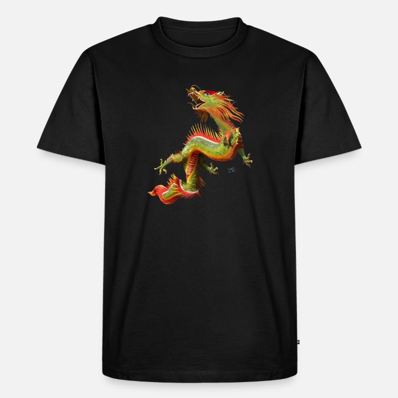 Chinesischer Drache - Männer Premium Bio T-Shirt - Schwarz