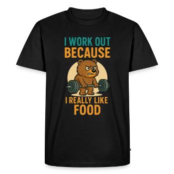 Ours de fitness avec motivation alimentaire - T-shirt Premium bio Homme - noir - Devant - Nico (187cm)