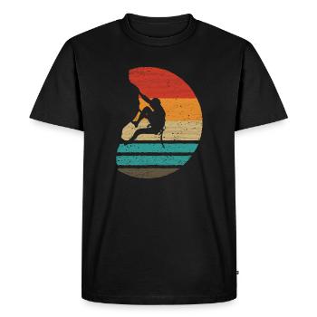 Climbing Retro Style Vintage - Men's Premium Organic T-Shirt - black - Front - Nico (187cm)