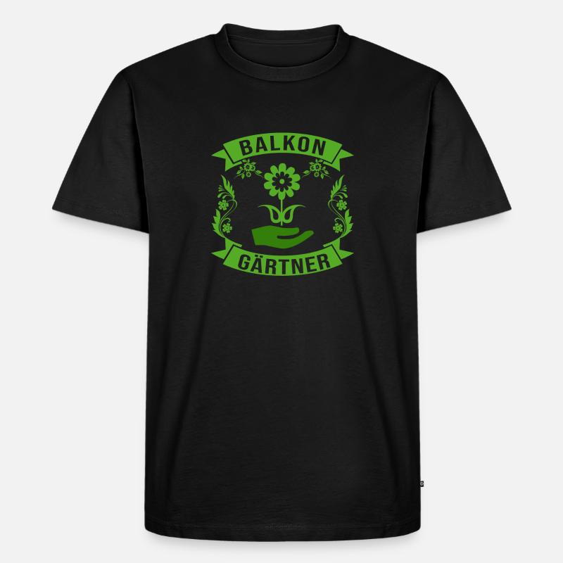 Balkon Gärtner - Männer Premium Bio T-Shirt - Schwarz