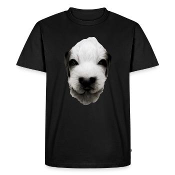 Visage de chiot - T-shirt Premium bio Homme - noir - Devant - Nico (187cm)