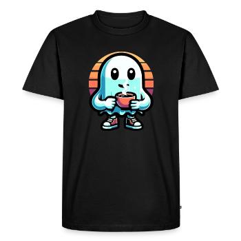 Ghost Vintage Sunset - Men's Premium Organic T-Shirt - black - Front - Nico (187cm)