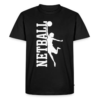 Cadeau de joueur de netball Love Netball - T-shirt Premium bio Homme - noir - Devant - Nico (187cm)