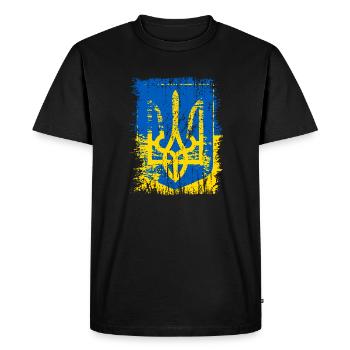 Ukraine - Men's Premium Organic T-Shirt - black - Front - Nico (187cm)