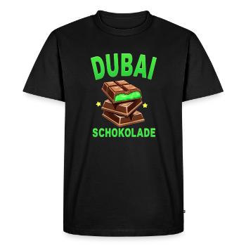 Dubai Chocolate - Funny Saying - Men's Premium Organic T-Shirt - black - Front - Nico (187cm)