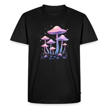 Magic Mushrooms Design - Mystic Forest - Men's Premium Organic T-Shirt - black - Front - Nico (187cm)