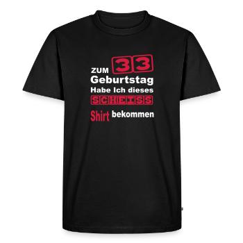 33 anniversaire - T-shirt Premium bio Homme - noir - Devant - Nico (187cm)