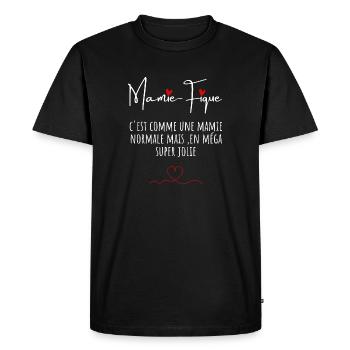 Mamie-fique mamie magnifique - T-shirt Premium bio Homme - noir - Devant - Nico (187cm)