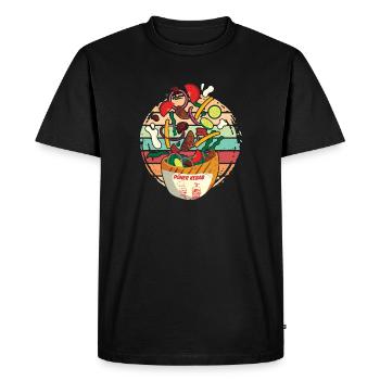 Kebab rétro joyeux et sautillant - T-shirt Premium bio Homme - noir - Devant - Nico (187cm)