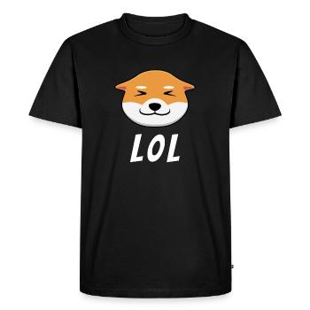 LOL - Chien Shiba-Inu au grand sourire Kawaii - T-shirt Premium bio Homme - noir - Devant - Nico (187cm)