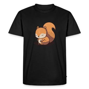 Eichhoernchen Écureuil Bande dessinée Mignon Kawaii 1 - T-shirt Premium bio Homme - noir - Devant - Nico (187cm)