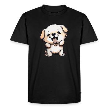 Illustration Comic Cute Kawaii Dog Art Piece - T-shirt Premium bio Homme - noir - Devant - Nico (187cm)