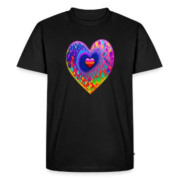 Avec cœur - T-shirt Premium bio Homme - noir - Devant - Nico (187cm)