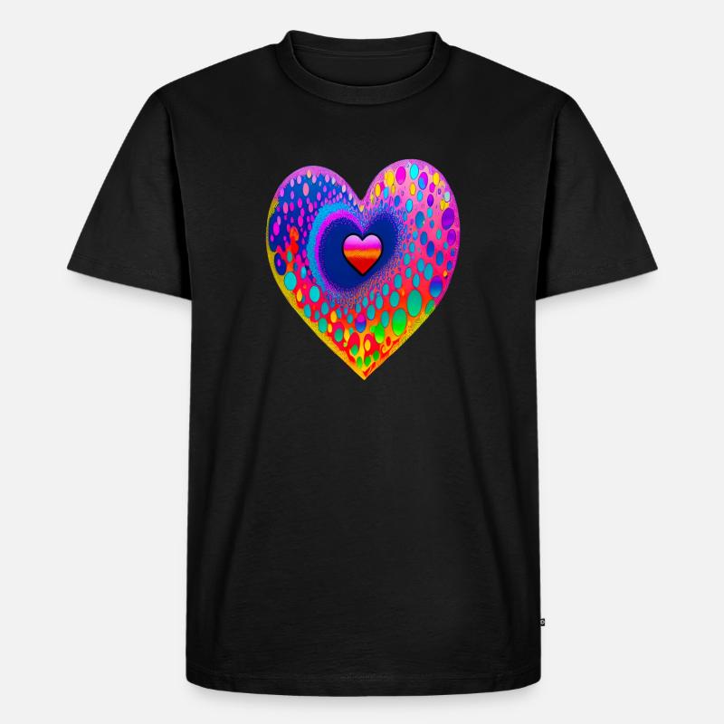 Mit Herz - Männer Premium Bio T-Shirt - Schwarz
