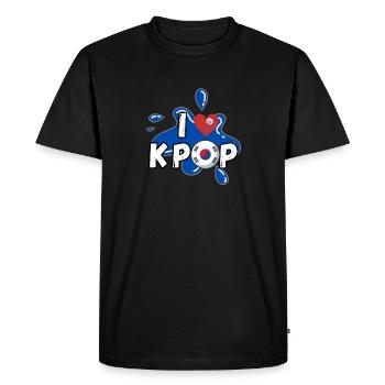 I love Kpop - Men's Premium Organic T-Shirt - black - Front - Nico (187cm)