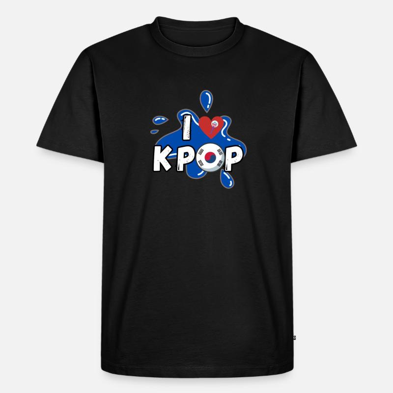 Ich liebe Kpop - Männer Premium Bio T-Shirt - Schwarz