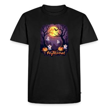 Frayeurs et amusement ! Frayeur et amusement ! - T-shirt Premium bio Homme - noir - Devant - Nico (187cm)