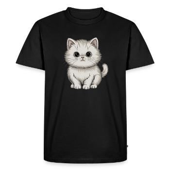Chat persan - T-shirt Premium bio Homme - noir - Devant - Nico (187cm)