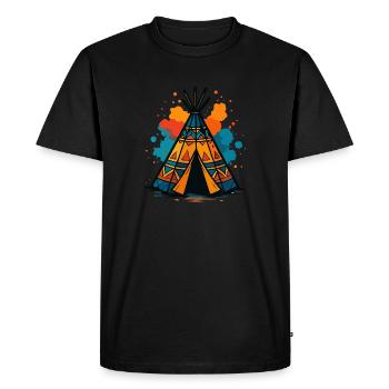 Tipi tribal Splash - T-shirt Premium bio Homme - noir - Devant - Nico (187cm)