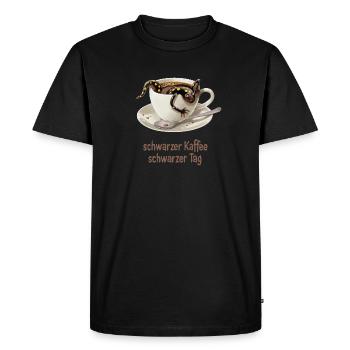 Coffee Salamander 1 - Men's Premium Organic T-Shirt - black - Front - Nico (187cm)