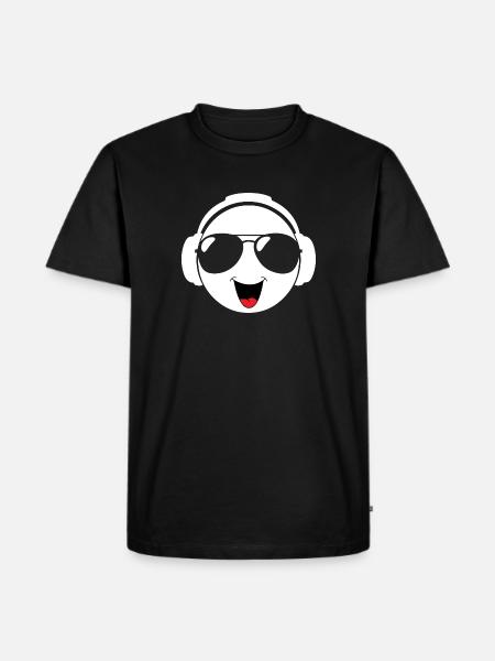 Techno laughing head - Men's Premium Organic T-Shirt - black